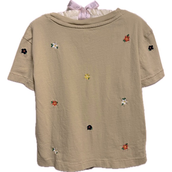 Gap Kids 4-5 Floral Embroidered Shirt XS Tan - Picture 2 of 4